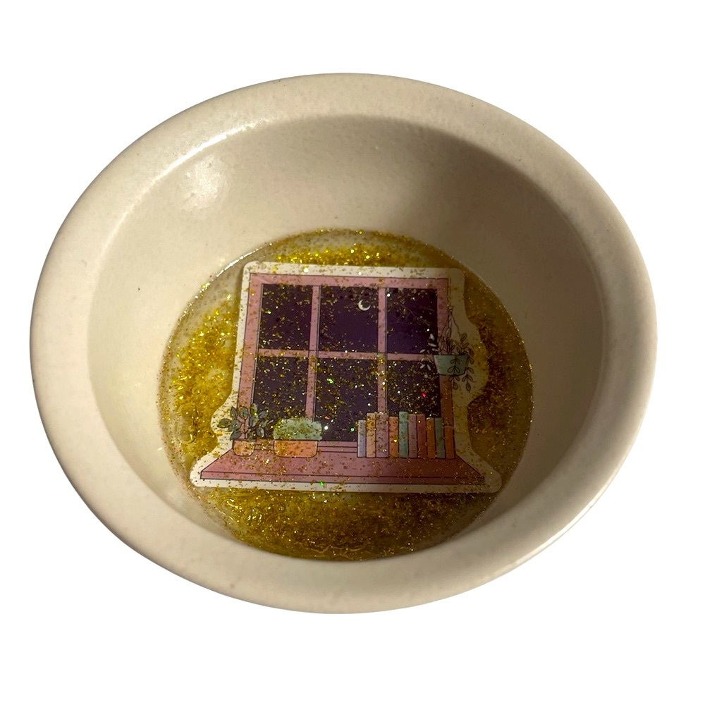 Hand Crafted Resin Trinket Dish with Window Art